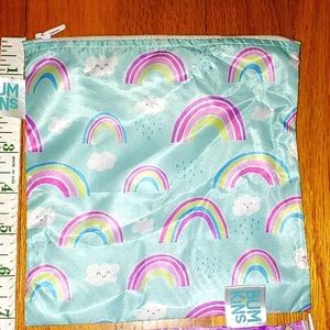 $5 Bumkins Reusable Lunch Bag Snack Bag Blue Rainbows & Clouds Children's